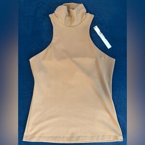 Susana Monaco Sleeveless Mock Neck Tank in Camel